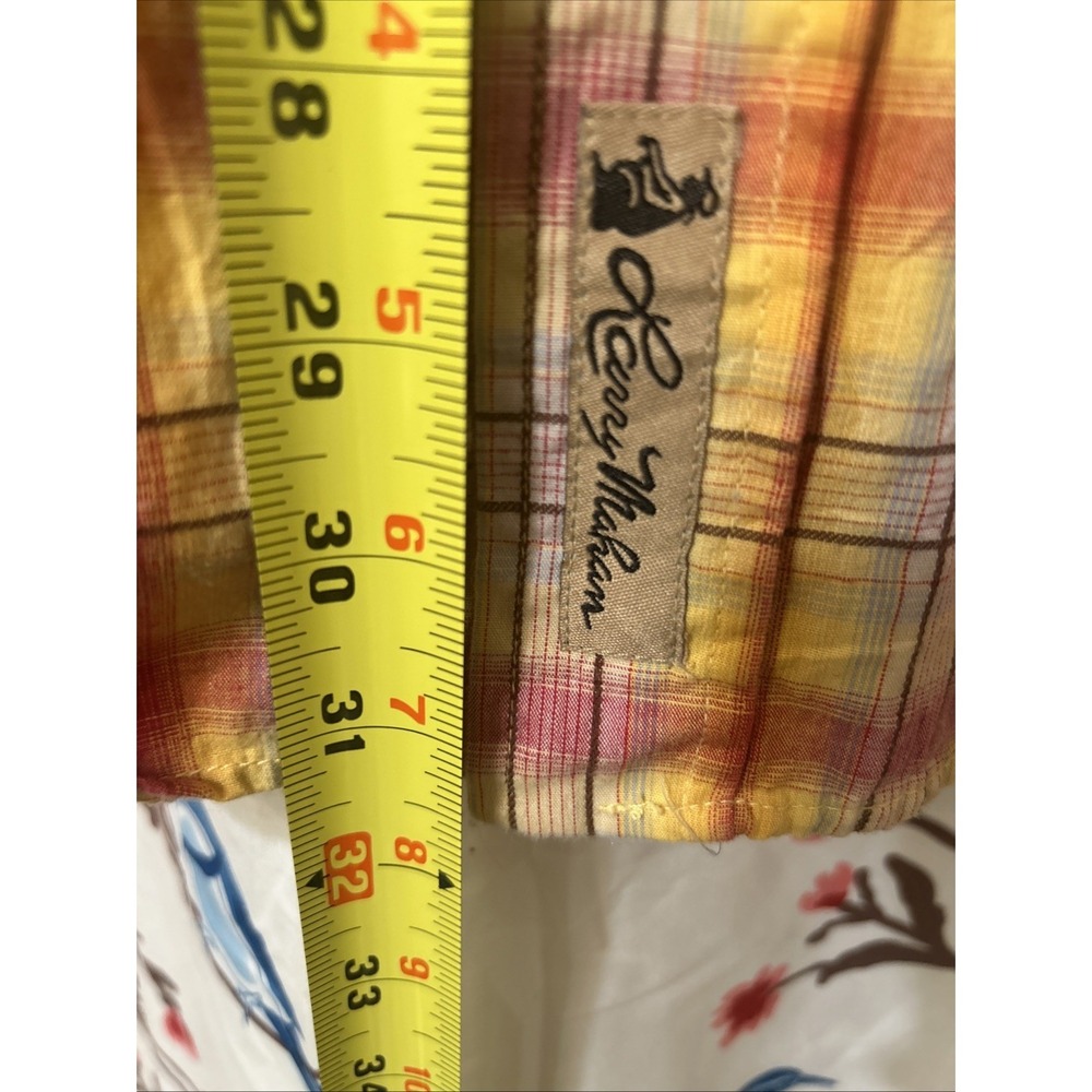 Larry Mahan Western Shirt Mens Medium Pearl Snap Plaid Sunset Cowboy Collection - Picture 11 of 15